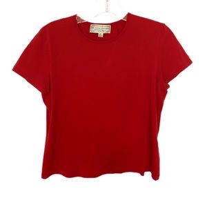ST John Shirt Sport Essentials Size Small By Marie Red Short Sleeve Knit T-Shirt